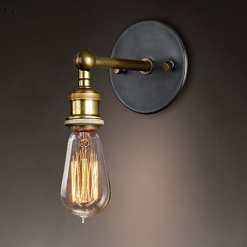 Industrial type brass wall lamp