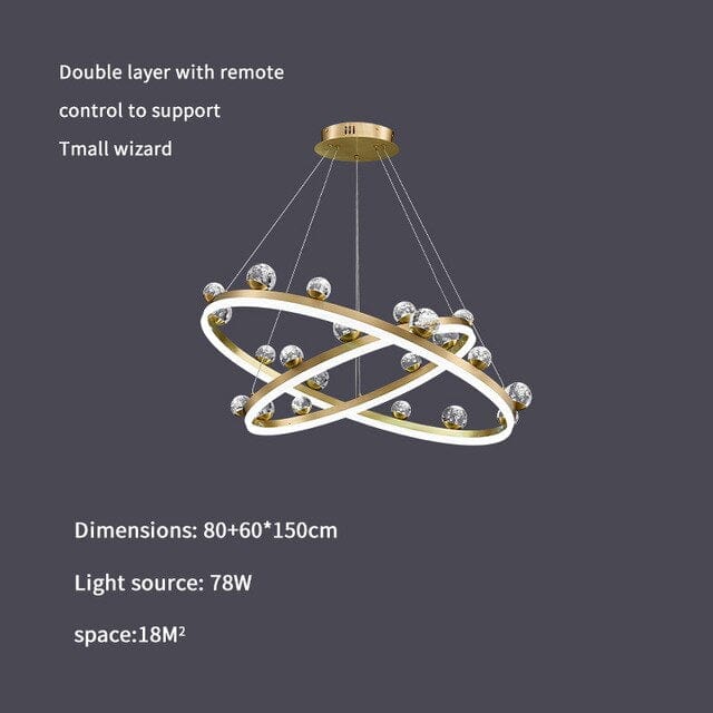 Double layer ring shape chandelier dimensions-1