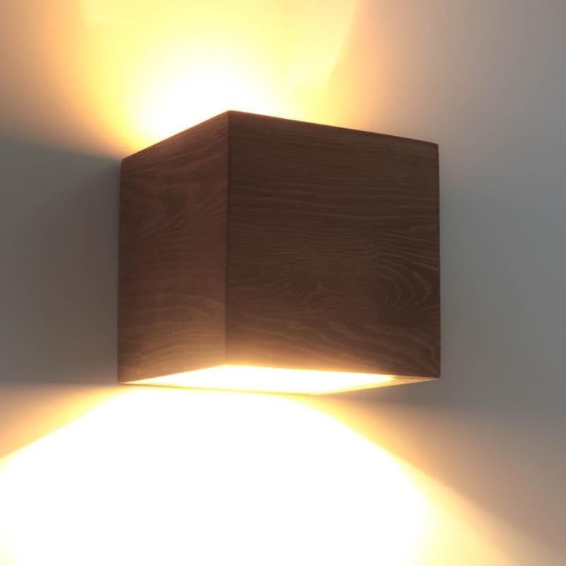 Wooden Cube Wall Light