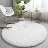 Load image into Gallery viewer, White Round Fluffy Carpet