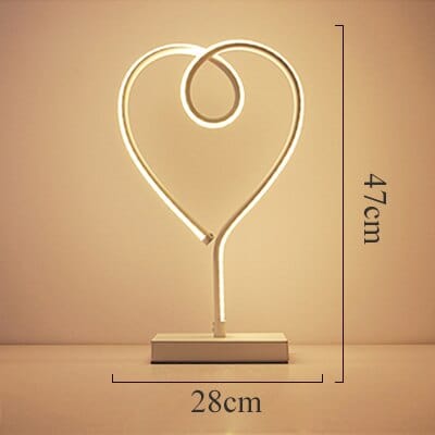 Dimension of Heart Shape Led Table Lamp