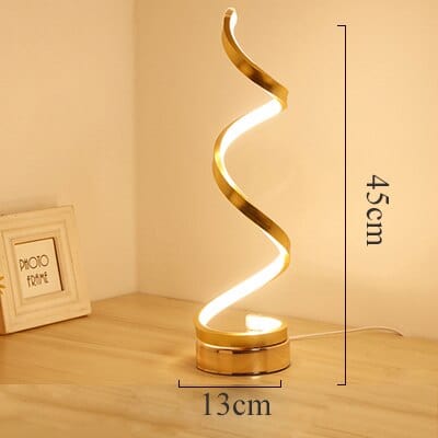 Spiral Modern LED Table Lamp Dimensions
