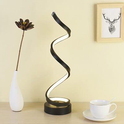 Black Spiral LED table Lamp