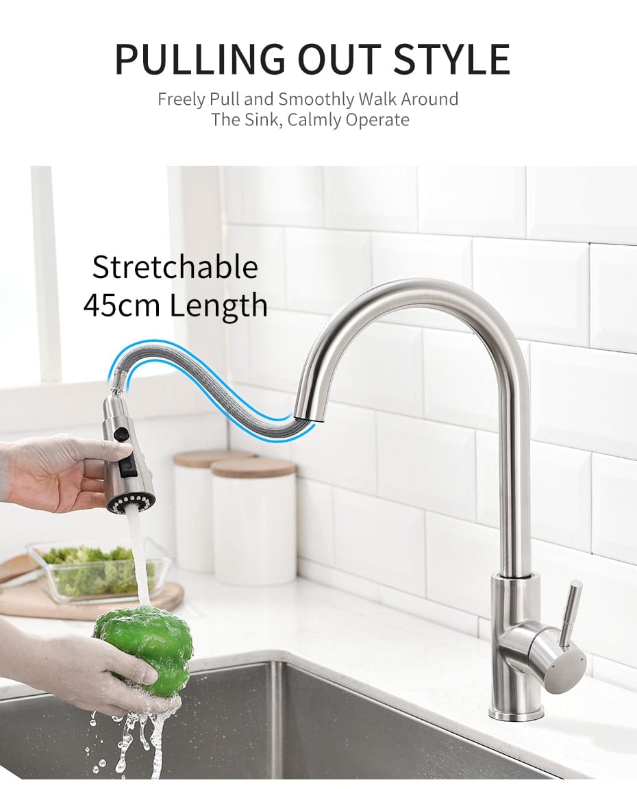 pull out smart touch kitchen faucet