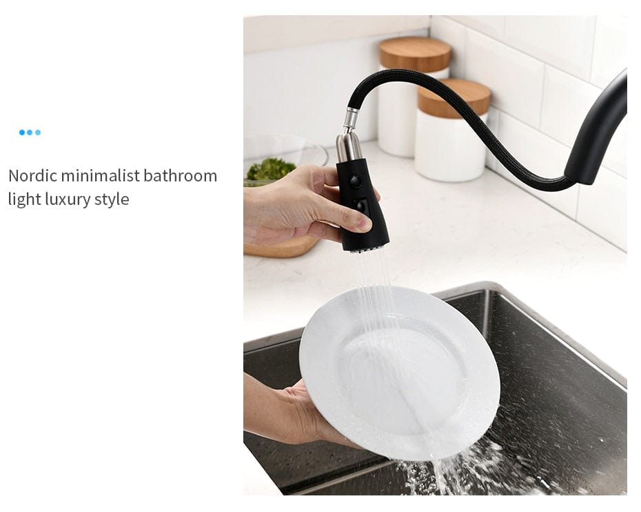 Black smart touch kitchen faucet with pull out sparyer-1